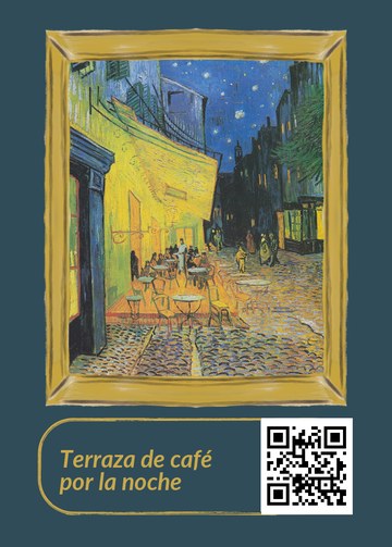 Terraza de café por la noche